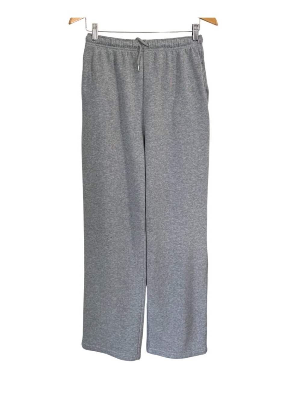 Gray Drawstring Elastic Waistband Sweatpants With Pockets - Comfortable & Casual